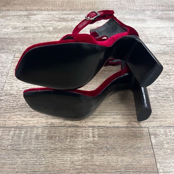 (AN-175) Rag & Bone Ellis Sandal in Biking Red Velvet - Picture 4 of 4